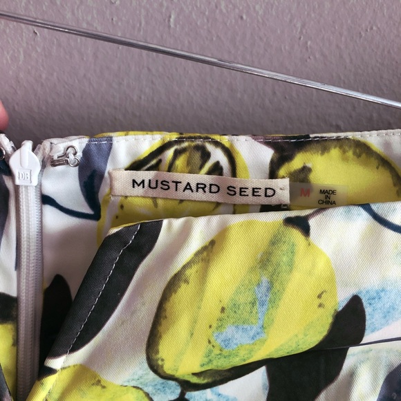 NWT Mustard Seed Lemon Off The Shoulder Peplum Top - Picture 5 of 7